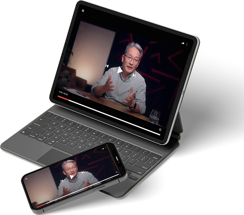 Aula em tablet e celular